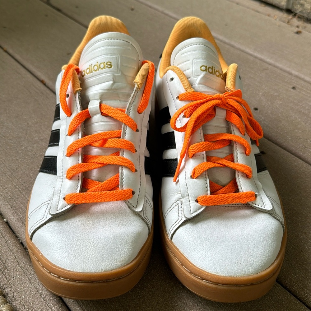 Womens Adidas Grand Court Alpha | Size 10 | Cloud White/Black/Flash Orange